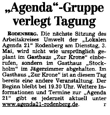 Schaumburger Nachrichten vom 30.04.2005