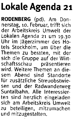 Schaumburger Wochenblatt vom 5. Februar 2005