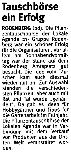 Schaumburger Wochenblatt vom 23. April 2005